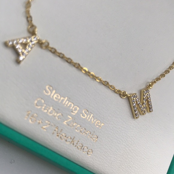 RACHEL ZOE 'MAMA' Gold Cubic Zirconia Necklace - Picture 4 of 6